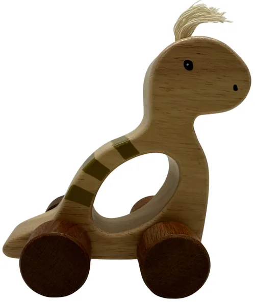 Natural Wood Dinosaur Push Toy
