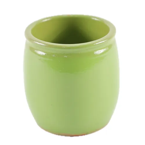 Green Ceramic Bud Jar Pot