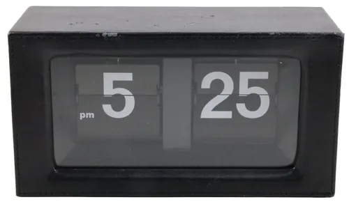 Black Leather Flip Clock