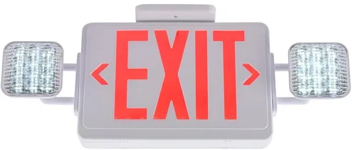 Red Exit Sign With Emergency Lights