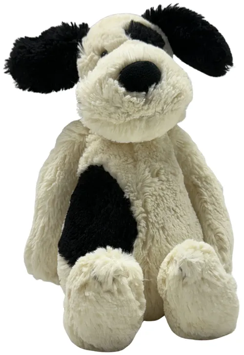 White & Black Dog Plush Stuffed Animal 
