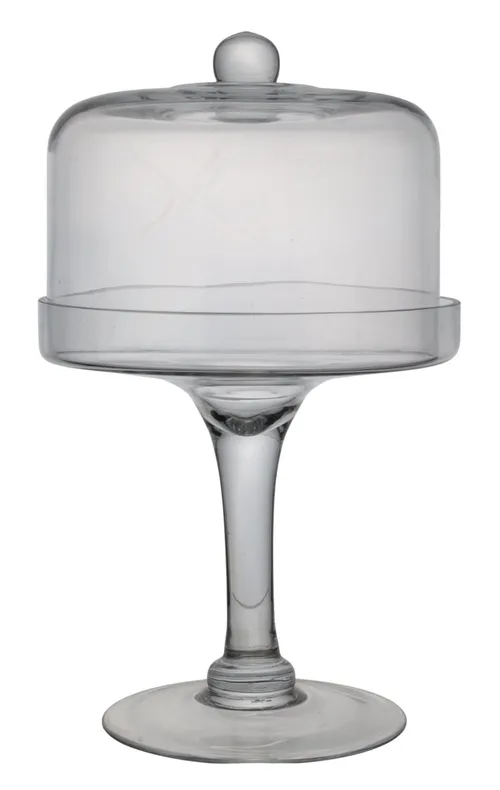 Clear Glass Dessert Stand With Dome Lid