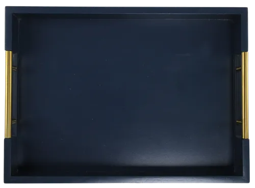 Deep Blue & Gold Serving Tray