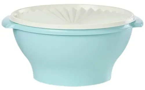 Light Blue 17.25 Cup Reusable Plastic Bowl With Lid 