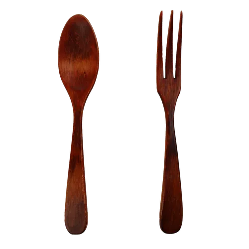 Papaya Orange Wood Serving Set