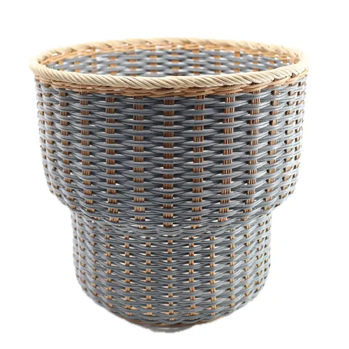 Foggy Blue Plant Pot Wicker Basket