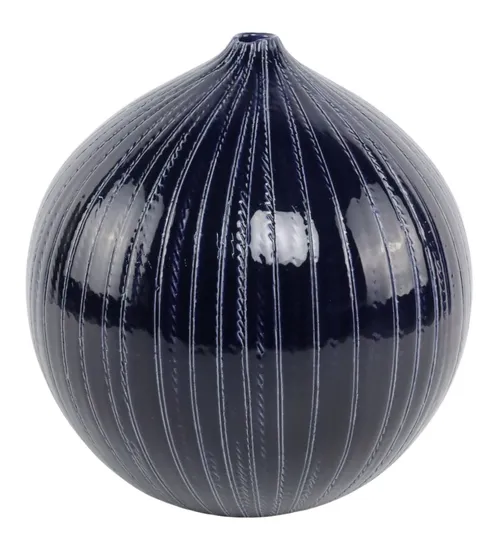 Blue Rope Round Ceramic Vase