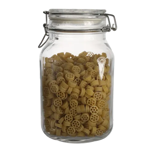 Clear Glass Canister With Pinwheel Pasta