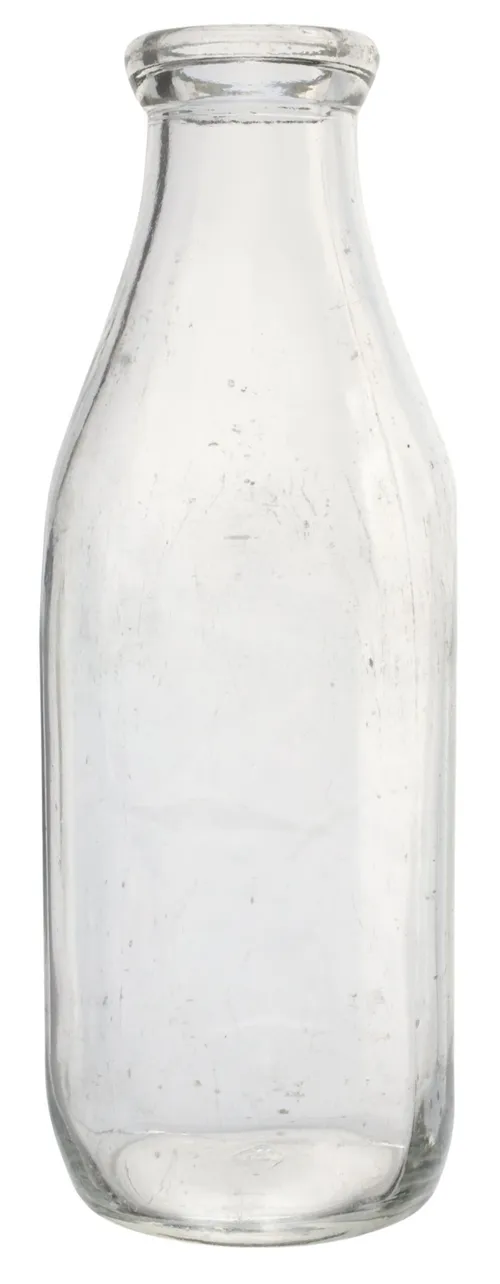 Antique Clear Glass Milk Bottle
