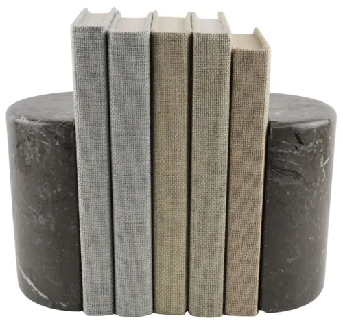 Brown Round Marble Bookend Set