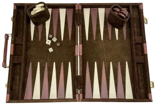 Portable Brown Valour Briefcase Backgammon Set