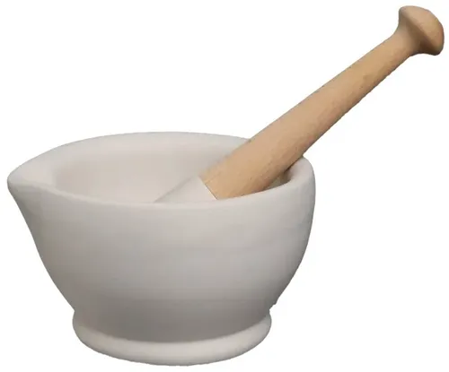 Matte Natural Stoneware Mortar & Pestle