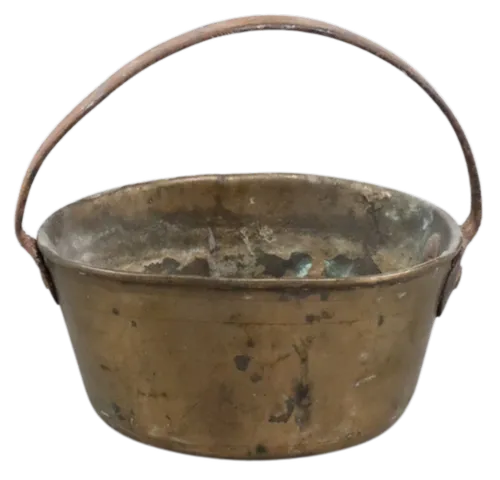 Antique Brass Pot With Handle - Small