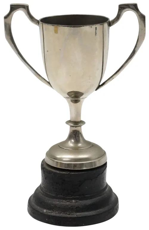 Vintage Miniature Trophy Cup On Black Base - D