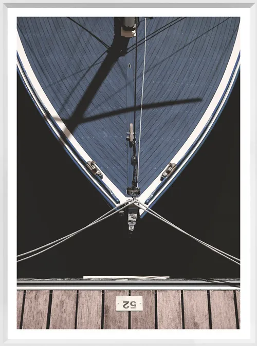 Boat 52 Photograph With White Frame