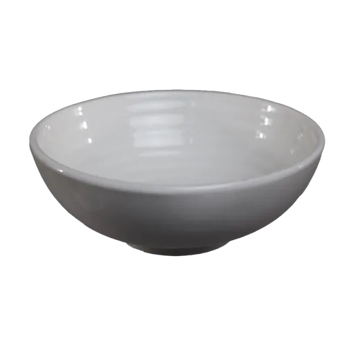 White Ceramic Small Bowl With Swirl Interior
