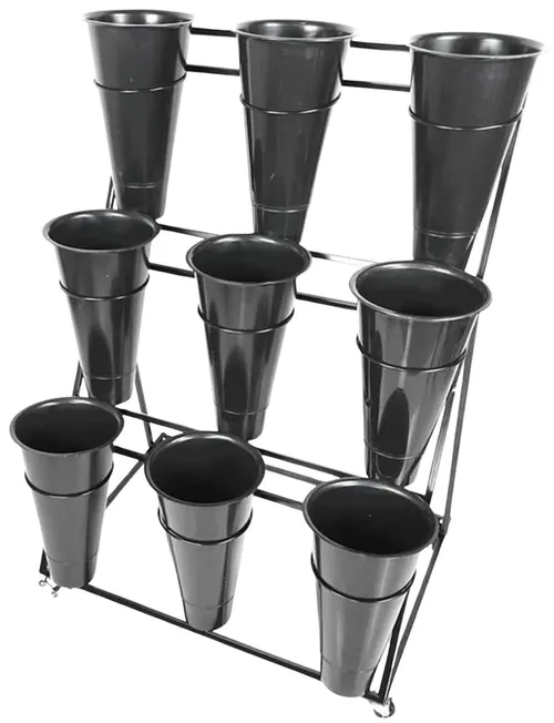 Rolling 3 Tier Rolling Flower Display Stand