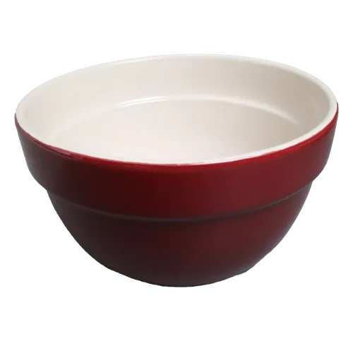 Cranberry Red Ceramic Mixing Bowl