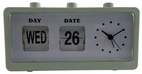 Light Green Flip Clock Calendar 