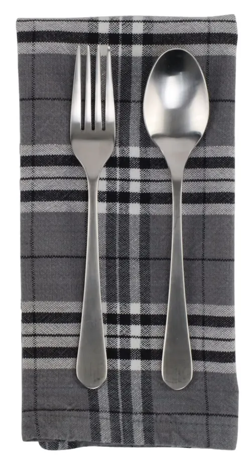 Grey & Black & White Plaid Napkin