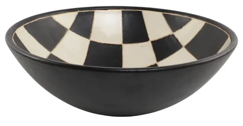 Black & White Stoneware Serving Bowl
