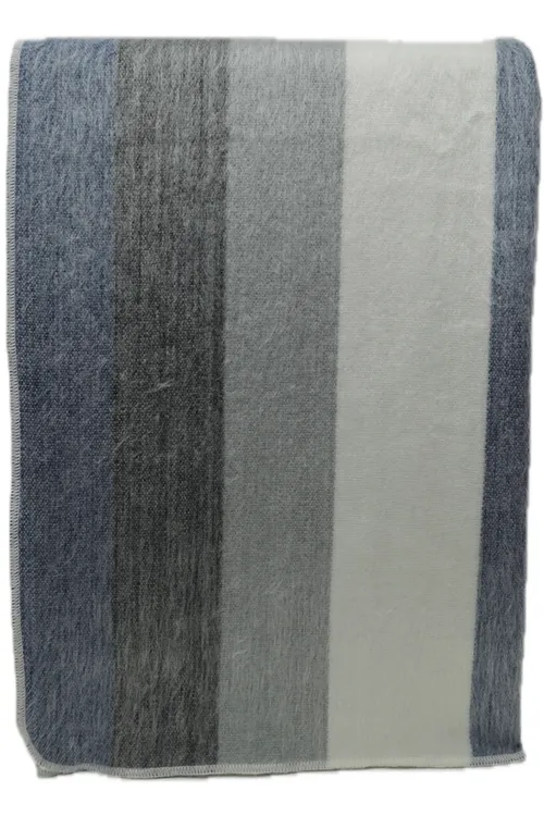 Blue & Grey & White Stripe Throw Blanket