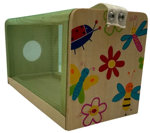 Wood Butterfly Bug House With Handle