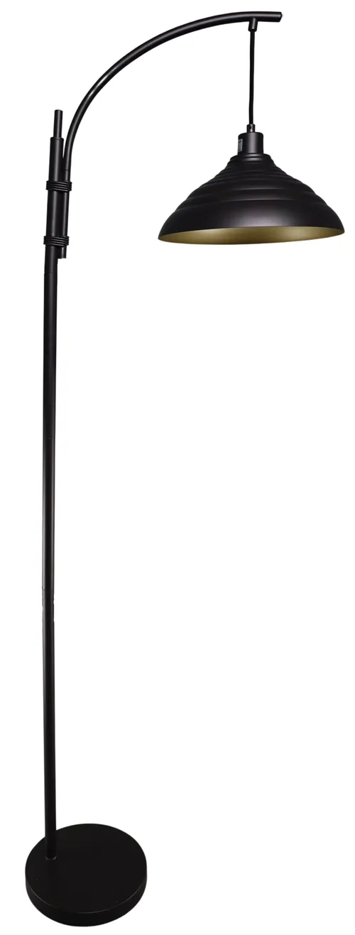 Black Metal Floor Lamp. With Black Metal Shade