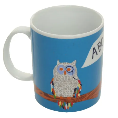 Blue Owl Alphabet Mug