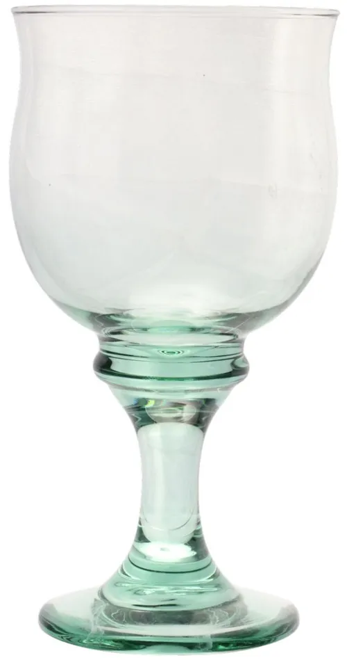 Spanish Green Glass Water Goblet