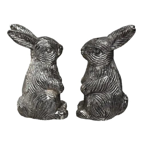 Pewter Bunnies Salt & Pepper Shaker Set