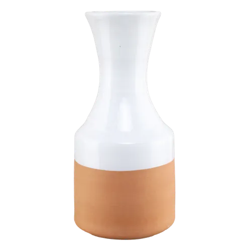White & Terracotta Ceramic Pitcher