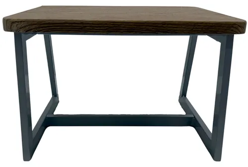 Grey Metal & Wood Step Stool