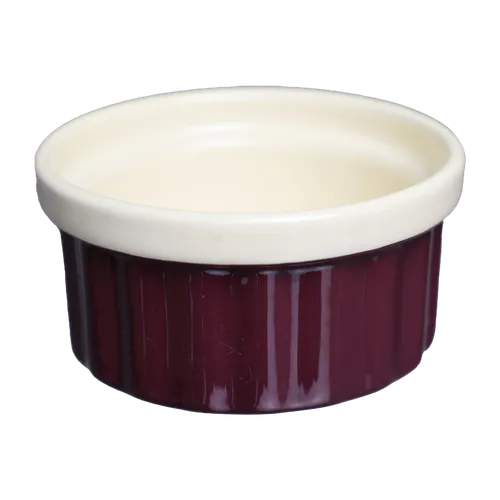 Plum Purple Ceramic Ramekin With Cream Lip