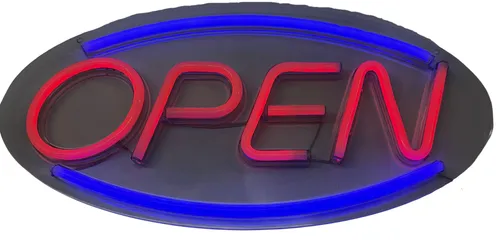 Blue & Red Open LED Neon Sign