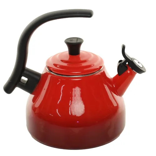 Cerise Red Enamelled Kettle