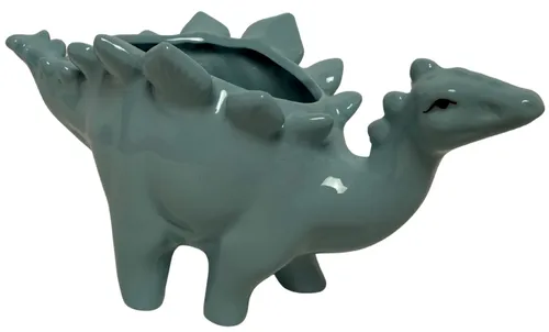 Blue Ceramic Dinosaur Planter