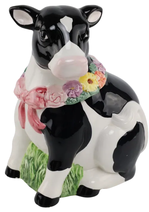 Dairy Cow Ceramic Cookie Jar