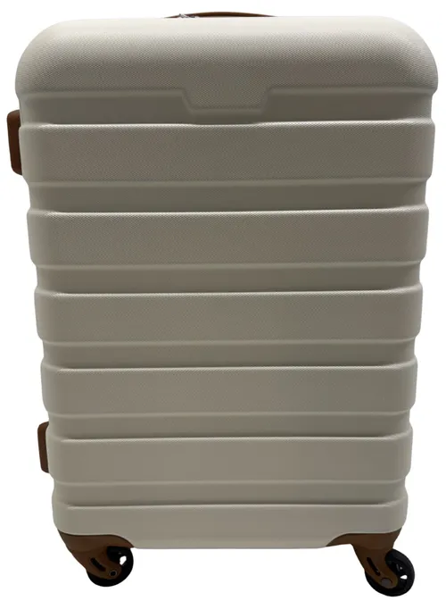 Cream & Beige Hard Carry On Rolling Suitcase 