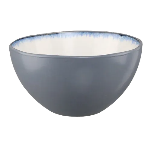 White Crackle Blue Rim Bleed Cereal Bowl