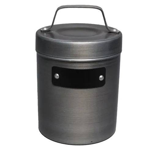 Matte Grey Metallic Canister With Lid 