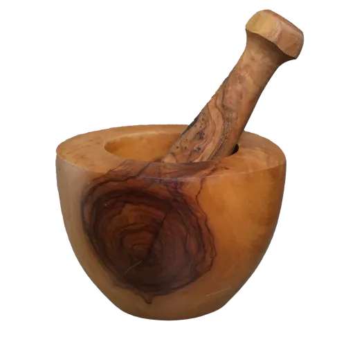 Knotty Wood Mortar & Pestle