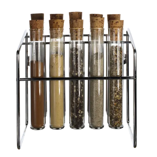 Chrome Test Tube Spice Rack With 10 Tubes