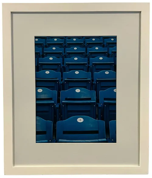 Blue Stadium Seats In White Frame