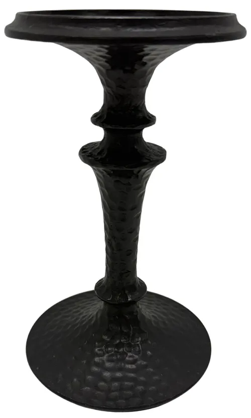 Black Hammered Metal Candle Holder - Small