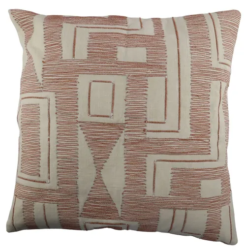 Red & White Embroidered Blank Space Throw Pillow
