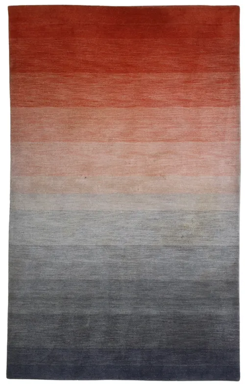 Shades of Blue to Coral Area Rug 5'W x 8'L