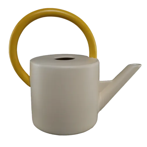 Bone With With Yellow Handle Ceramic Watering Can