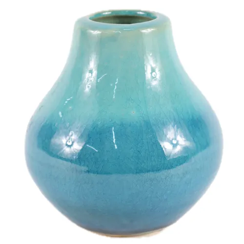 Blue To Blue Bleed Ceramic Vase