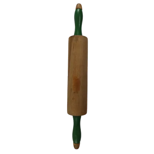 Green Handled Wood Rolling Pin